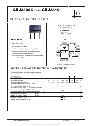 GBJ3506 Datasheet PDF Bytesonic Electronics Co., Ltd.