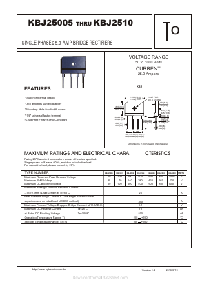 KBJ2510 Datasheet PDF Bytesonic Electronics Co., Ltd.