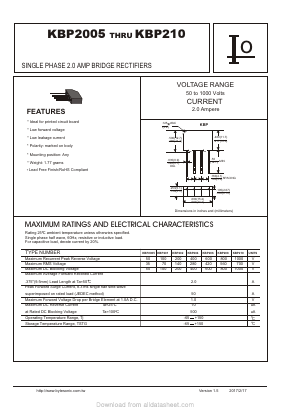 KBP201 Datasheet PDF Bytesonic Electronics Co., Ltd.