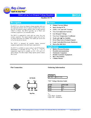 B5213-3 Datasheet PDF Bay Linear