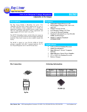 B1585T-ADJ Datasheet PDF Bay Linear