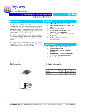 B1580S-2.5 Datasheet PDF Bay Linear