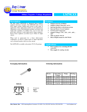 LM79L05 Datasheet PDF Bay Linear