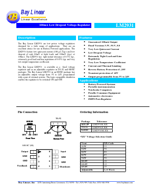 LM2931R-85 Datasheet PDF Bay Linear