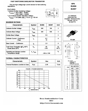 BU806 Datasheet PDF Boca Semiconductor