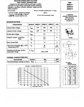 2N6212 Datasheet PDF Boca Semiconductor
