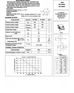 MJ10003 Datasheet PDF Boca Semiconductor