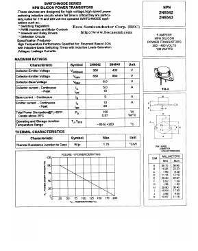2N6543 Datasheet PDF Boca Semiconductor