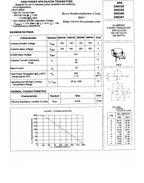 2N6338 Datasheet PDF Boca Semiconductor