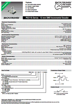 PEC11S-9213F-N0015 Datasheet PDF Bourns, Inc