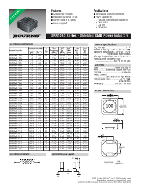 SRR1260-1R0Y Datasheet PDF Bourns, Inc