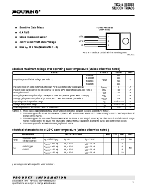 TIC216 Datasheet PDF Bourns, Inc
