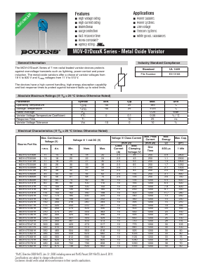 MOV-07D751KTR Datasheet PDF Bourns, Inc