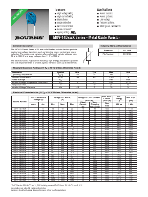 14D101K Datasheet PDF Bourns, Inc