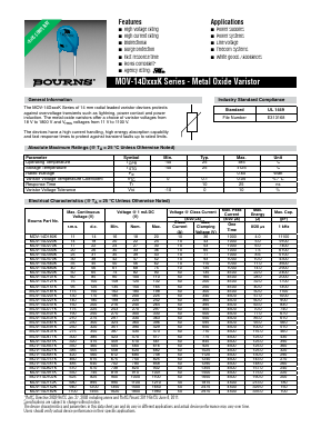 MOV-14D781KTR Datasheet PDF Bourns, Inc
