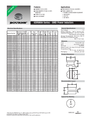 SDR0604-2R7ML Datasheet PDF Bourns, Inc