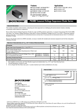 P6SMB11CA-H Datasheet PDF Bourns, Inc