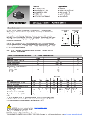 CDSOD323-T12L Datasheet PDF Bourns, Inc