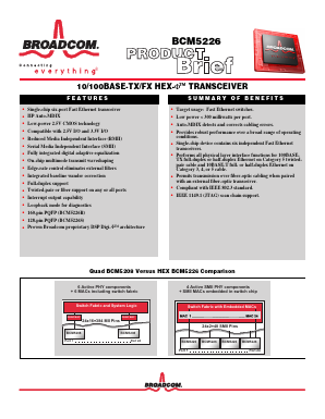BCM5208 Datasheet PDF Broadcom Corporation
