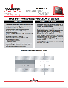 BCM56501 Datasheet PDF Broadcom Corporation