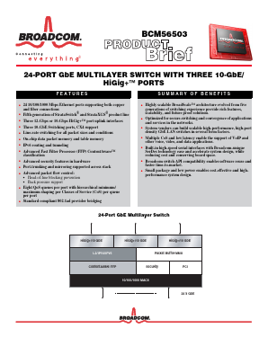 BCM56503 Datasheet PDF Broadcom Corporation
