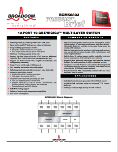 BCM56803 Datasheet PDF Broadcom Corporation