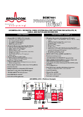 BCM7401 Datasheet PDF Broadcom Corporation