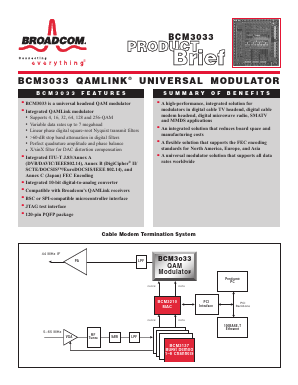 BCM3033 Datasheet PDF Broadcom Corporation