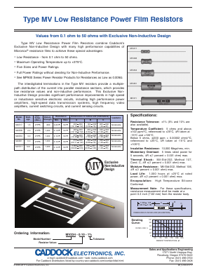 MV228 Datasheet PDF CADDOCK ELECTRONICS, INC.
