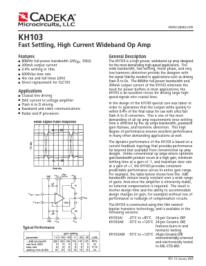 KH103 Datasheet PDF Cadeka Microcircuits LLC.