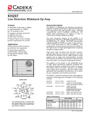 KH207 Datasheet PDF Cadeka Microcircuits LLC.