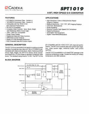 SPT1019 Datasheet PDF Cadeka Microcircuits LLC.