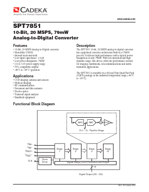 SPT7851SIT Datasheet PDF Cadeka Microcircuits LLC.