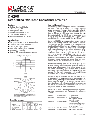 KH200AK Datasheet PDF Cadeka Microcircuits LLC.