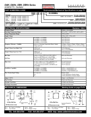 OAH10027 Datasheet PDF Caliber Electronics Inc.