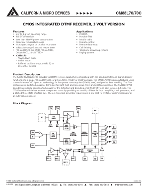 CM88L70TSI Datasheet PDF California Micro Devices Corp