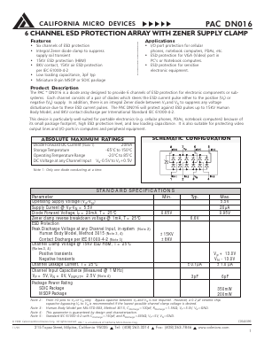 PACDN016S Datasheet PDF California Micro Devices Corp