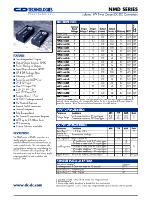 NMD050512S Datasheet PDF C AND D TECHNOLOGIES