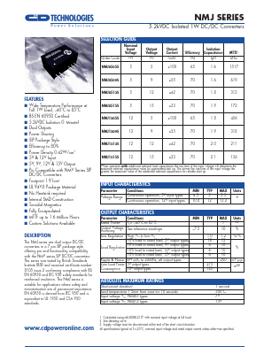 NMJ0505S Datasheet PDF C and D TECHNOLOGIES