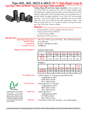 381L102M315A072 Datasheet PDF Cornell Dubilier Electronics