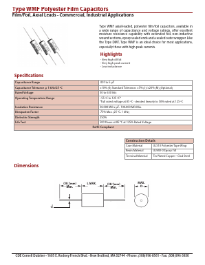 WMF1S33K-F Datasheet PDF Cornell Dubilier Electronics
