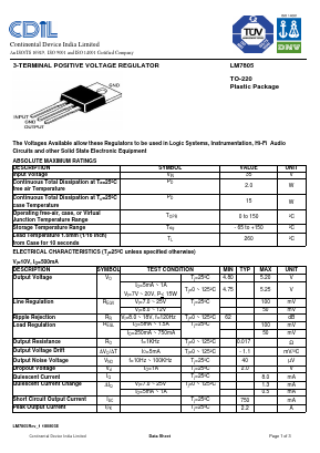LM7805-39 Datasheet PDF Continental Device India Limited