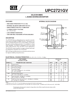 UPC2721GV-E1-A Datasheet PDF California Eastern Laboratories.