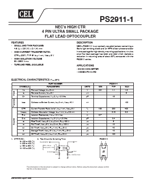 PS2911-1 Datasheet PDF California Eastern Laboratories.