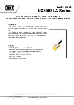 NX8563LAS469-CC Datasheet PDF California Eastern Laboratories.
