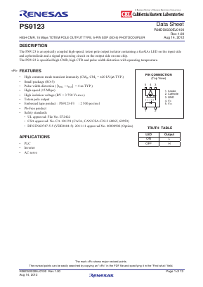 PS9123-V-AX Datasheet PDF California Eastern Laboratories.