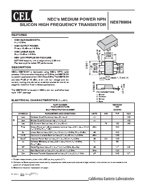 NE678M04-T2-A Datasheet PDF California Eastern Laboratories.