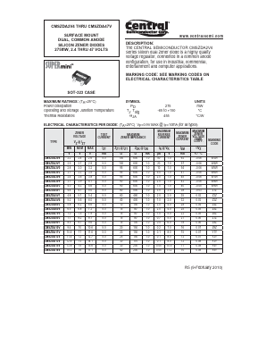 CMSZDA39V Datasheet PDF Central Semiconductor Corp