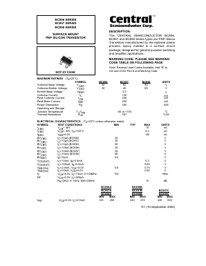 BC856A Datasheet PDF Central Semiconductor Corp