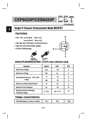 CEP6020P Datasheet PDF Chino-Excel Technology